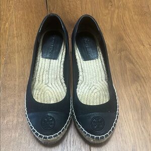 Tory Burch Black Espadrille wedge